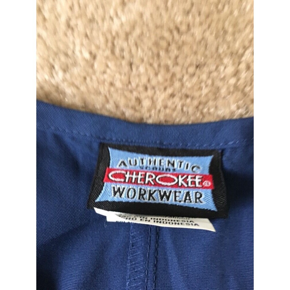 Cherokee Adult Unisex Scrub Uniform Top Short Sleeve Nurse Medical Size XS Blue - Picture 5 of 6